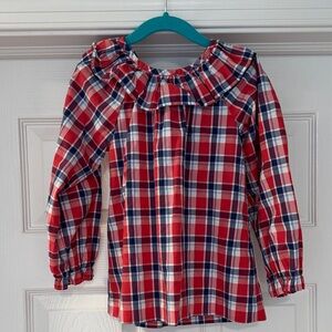 Little English Red and Blue Plaid Blouse